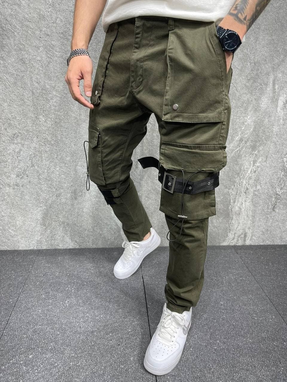 photo_2021-07-27_11-59-44 Чоловічі штани Карго - Хакі Штани з кишенями