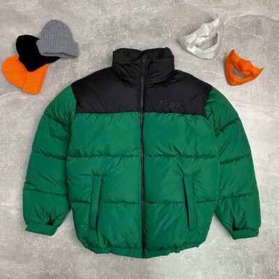 Мужская Зимняя Куртка Зеленая - Короткая без Капюшона