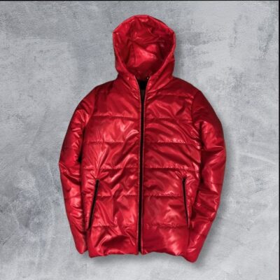 Мужская Куртка в Красном Цвете Еврозима - Стеганая с Капюшоном