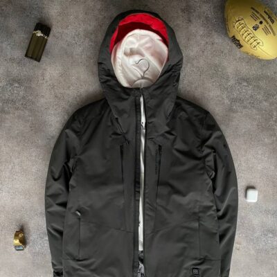 Мужская Зимняя Куртка Темно-Серая - Теплая с Капюшоном на Терморегулирующей Подкладке