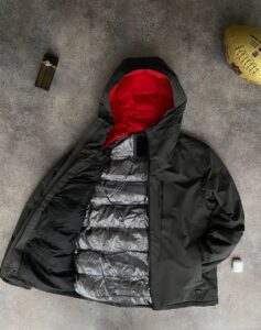 Мужская Зимняя Куртка Темно-Серая - Теплая с Капюшоном на Терморегулирующей Подкладке