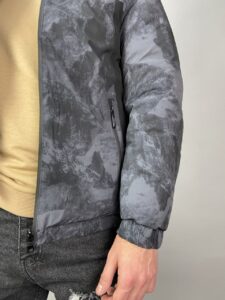 Мужская Зимняя Куртка Двухстороняя Черно-Серая с Капюшоном