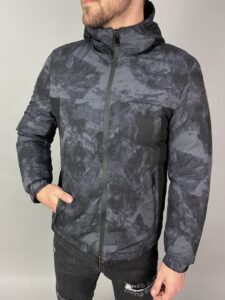 Мужская Зимняя Куртка Двухстороняя Черно-Серая с Капюшоном