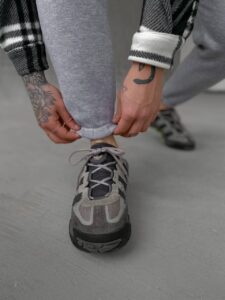 Мужские Спортивные Штаны Серые Меланж – Утепленные с Манжетом