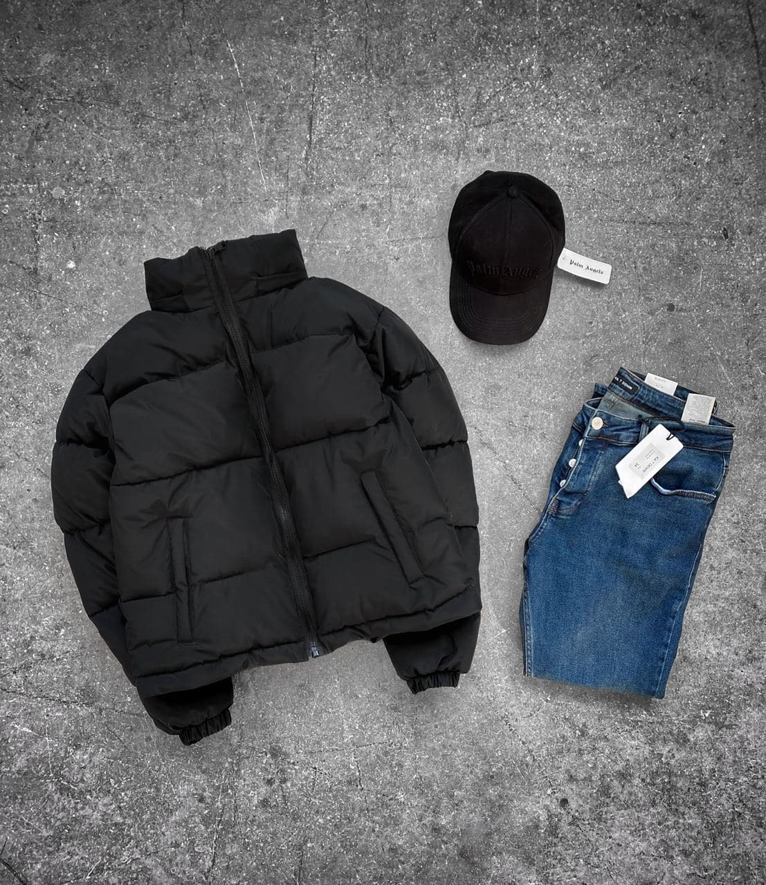 photo_2021-12-26_11-32-48 Мужская Зимняя Куртка Черная Стеганая - Пуховик с Высоким Воротником