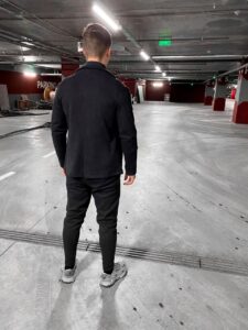 Мужской Серый Костюм Однотонный Slim Fit - Трикотажный Теплый Классический Слим Фит Приталенный (Пиджак + Брюки)