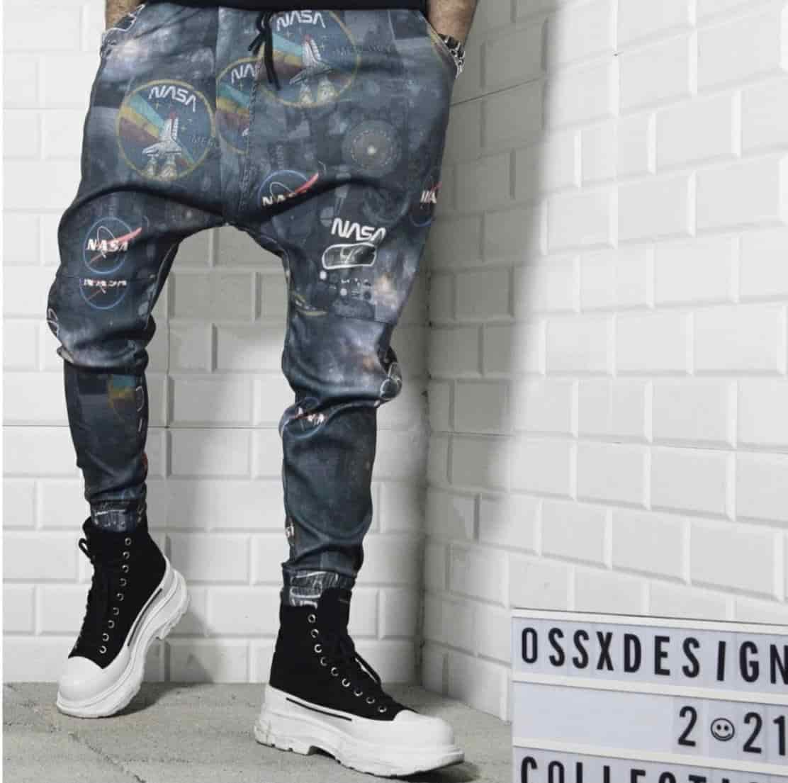 6085ebaf2d9be Мужские Серые Спортивные Штаны с Принтом Nasa