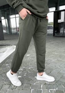 Мужской Спортивный Костюм Зеленый Хаки (Худи + Штаны)