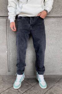 Мужские Черные Джинсы Мом - Варенки Свободные Широкие