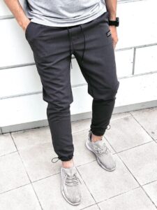Мужские Серые Спортивные Штаны – Зауженные на Затяжках
