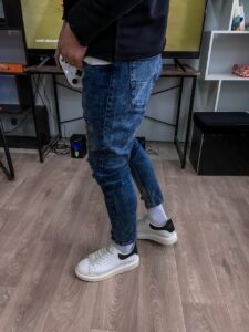 Мужские Синие Джинсы Зауженные - Узкие Рваные с Потертостями и Дырками