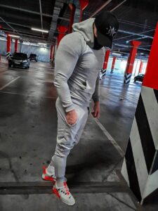 Мужской Спортивный Костюм Серый - Однотонный (Худи + Штаны)