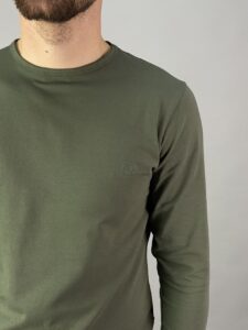 Мужской Лонгслив Зеленый Хаки - Базовая Кофта Лонг