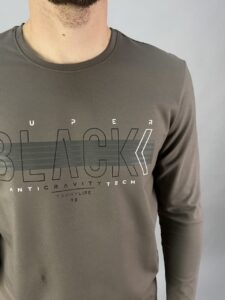 Мужской Коричневый Лонгслив - Кофта с Принтом