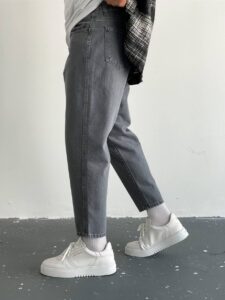 Мужские Серые Джинсы Мом - Джинсовые Штаны Широкие