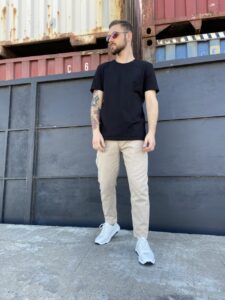 Мужские Бежевые Джинсы Мом - Свободные Джинсовые Брюки