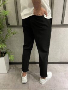 Мужские Брюки Черного Цвета Классические с Подворотами
