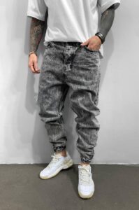 Мужские Серые Джоггеры - Джынсовые Штаны на Манжетах