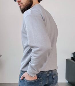 Мужской Свитшот в Сером Цвете Оверсайз - Кофта на Манжетах Свободная