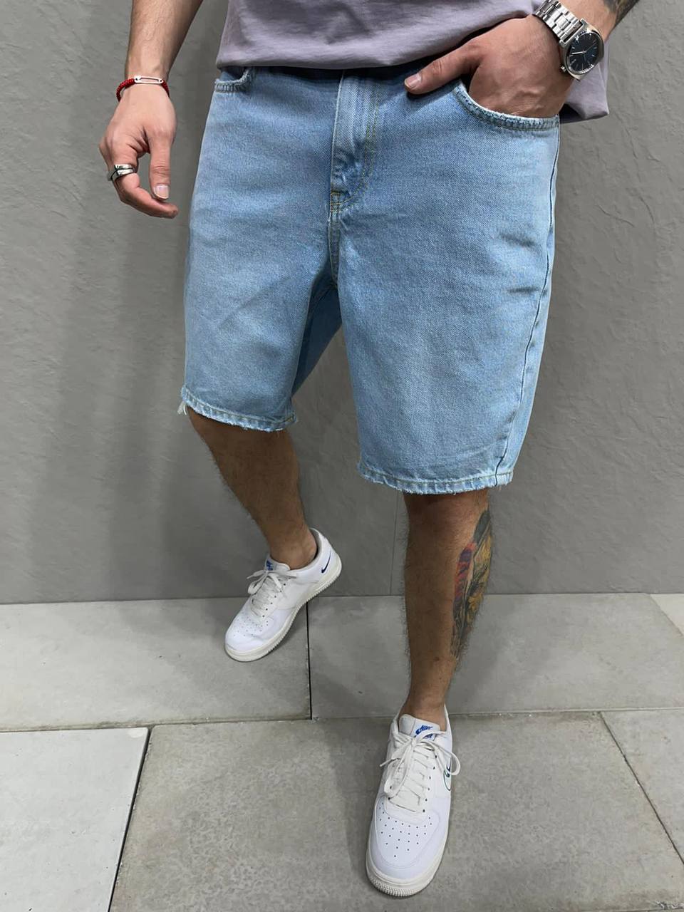 photo_2022-04-18_12-14-11 Мужские Голубые Джинсовые Шорты Свободные - Летние Базовые