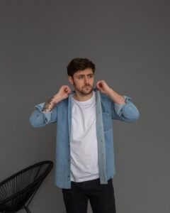 Мужская Голубая Джинсовая Рубашка Базовая - Джинсовка на Пуговицах База