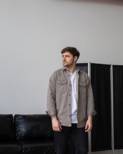 Мужская Серая Джинсовая Рубашка Базовая - Джинсовка на Пуговицах База