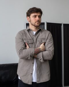 Мужская Серая Джинсовая Рубашка Базовая - Джинсовка на Пуговицах База