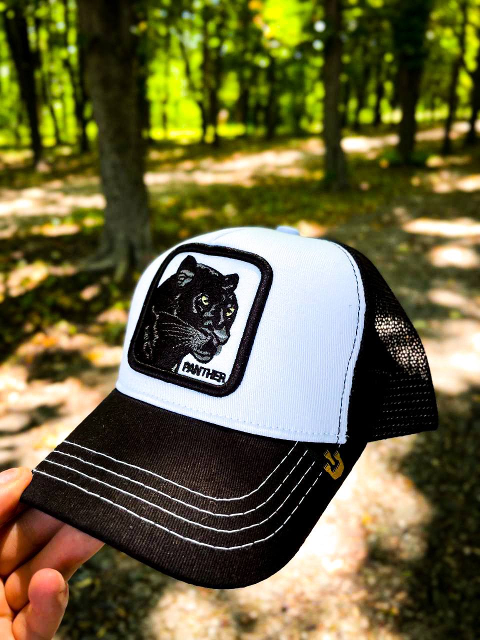 photo_2022-06-22_10-16-22 Мужская Черно-Белая Кепка с Нашивкой Принтом Panther - Пантера