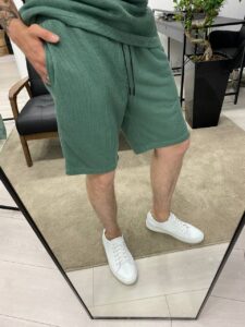 Мужской Летний Мятный Костюм Комплект Базовый Однотонный (Футболка + Шорты)