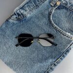 Мужские Стильные Черные Солнцезащитные Очки с Металлической Черной Оправой