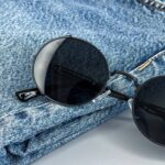 Мужские Круглые Овальные Черные Солнцезащитные Очки - с Металлической Черной Оправой