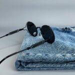 Мужские Круглые Овальные Черные Солнцезащитные Очки - с Металлической Черной Оправой