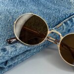 Мужские Круглые Овальные Коричневые Солнцезащитные Очки - с Металлической Золотистой Оправой