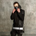 Мужское Черное Худи Мотаро с Накладными Карманами и Лямками