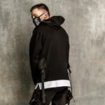 Мужское Черное Худи Мотаро с Накладными Карманами и Лямками