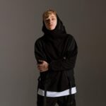 Мужское Черное Худи Мотаро с Накладными Карманами и Лямками