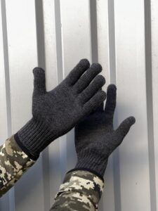 Мужские Трикотажные Темно-Серые Перчатки Теплые