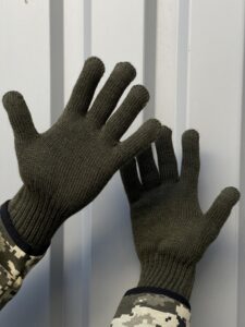 Мужские Трикотажные Перчатки Хаки Теплые