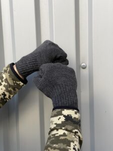 Мужские Трикотажные Темно-Серые Перчатки Теплые