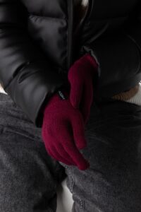 Женские Базовые Бордовые Перчатки