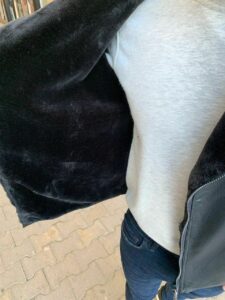 Мужская Зимняя Кожаная Черная Куртка Косуха на Меху