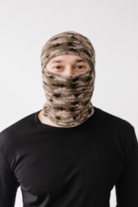 Мужская Вязаная Камуфляжная Коричневая Балаклава