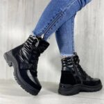 Женские Зимние Черные из Натуральной Замши Плащевые с Мехом