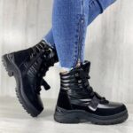 Женские Зимние Черные из Натуральной Замши Плащевые с Мехом