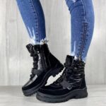 Женские Зимние Черные из Натуральной Замши Плащевые с Мехом