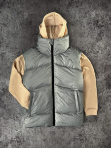 Мужской Серый Жилет Оверсайз - Стеганый на Молнии с Высоким Воротником