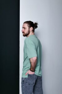 Мужская Базовая Мятная Футболка Оверсайз из Плотной Ткани