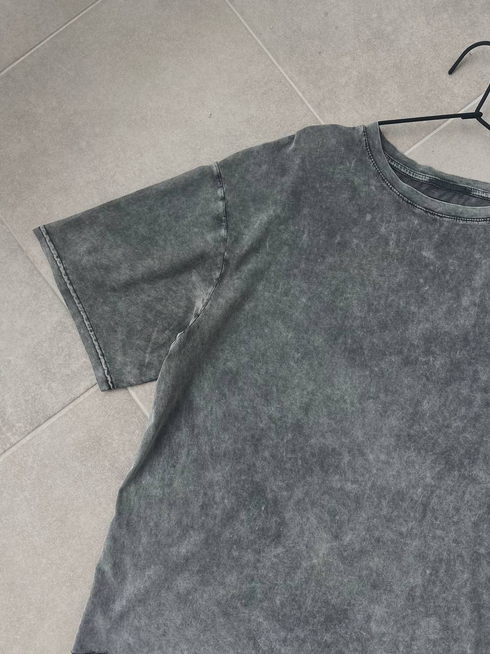 photo_2023-04-13_09-12-59 Женская Винтажная Графитовая Футболка Оверсайз - Свободная Однотонная Варенка