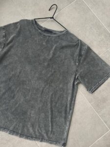 Женская Винтажная Графитовая Футболка Оверсайз - Свободная Однотонная Варенка