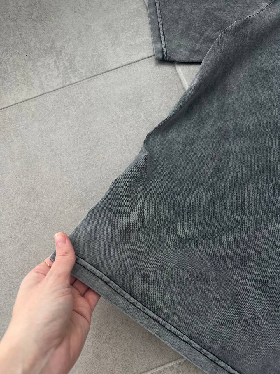 photo_2023-04-13_09-13-01 Женская Винтажная Графитовая Футболка Оверсайз - Свободная Однотонная Варенка